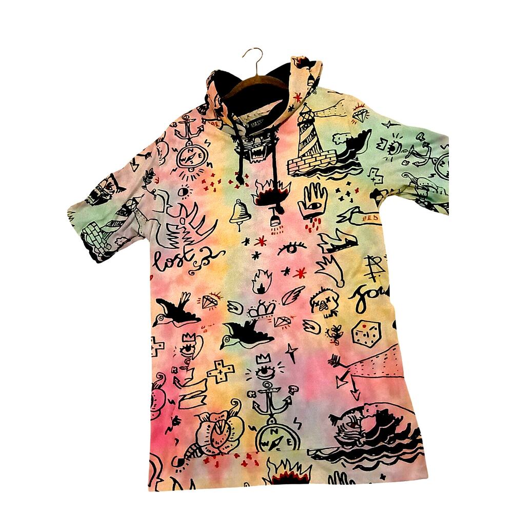 Massive Outdoor Hoodie Mens XL Love Street Tattoo Graffiti